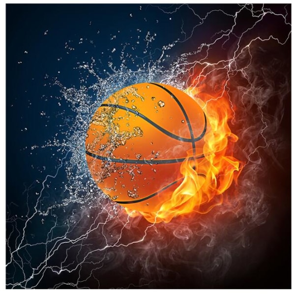 5D DIY Water Fire Basketball Diamond painting (35*35cm)