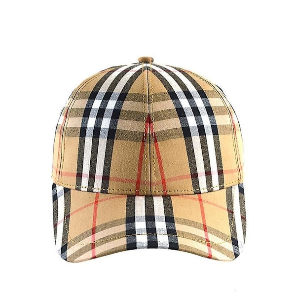 Rutig Britisk Vind Hat Casual Udenfor Gaden Retro Rutig Baseballkasket Casual Kasket Litterær Gade Andunge Tung Kasket As shown