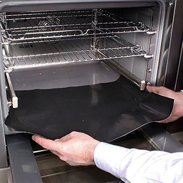 Ovnbeklædning til bunden af ​​ovnen, 3 pakke store tykke, kraftige non-stick teflon ovnmåttesæt, 40*50 cm