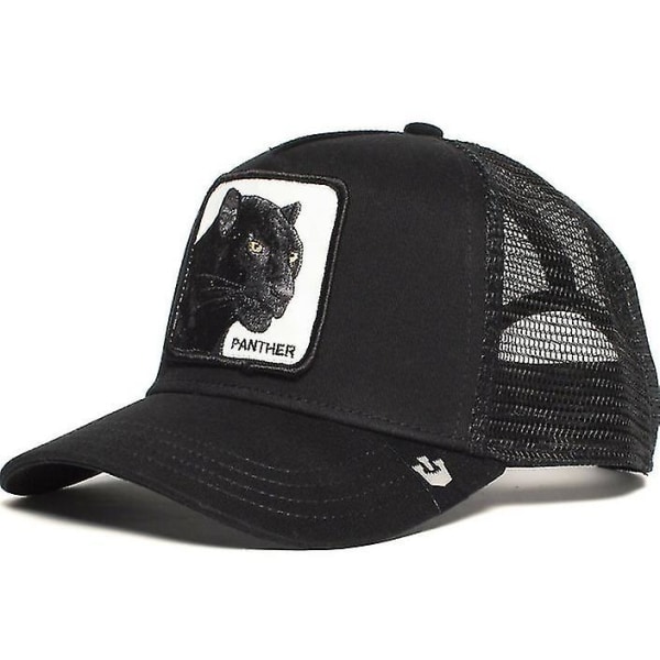 Panther Mesh Cap Animal Farm Trucker Baseball Cap Far Hat Snapback Wolf Tiger Outdoor Beast Paradise STØRRELSE: Panther Black