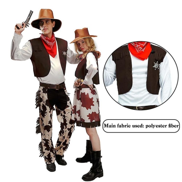 Cowboys Cosplay -asu miehille Teemajuhlat Roolileikit Puku Rekvisiitta Lavaesitys Vaatteet