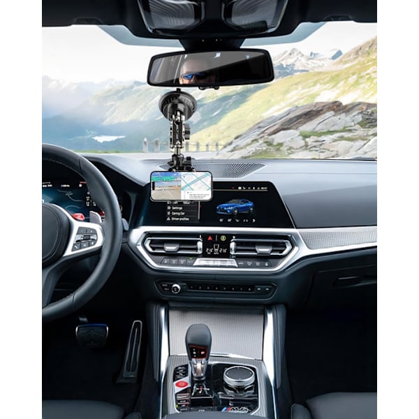 360° roterbar biltelefonholder - universell dashbord- og vindusfestebrakett, anti-rist design, for å sikre sikker kjøring.