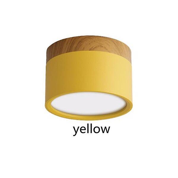 Led katto alasvalo himmennettävä 7w 9w pinta-asennettava kattolamppu puu moderni valo kohdevalo Makuuhuone Olohuone Homekit Bbulb Yellow 12W white light