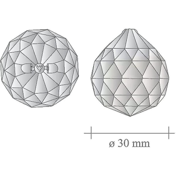 2023-krystallkule 30 mm 5 stykker bly krystall regnbue krystall krystallkuler for å henge vindusdekorasjon Feng Shui krystallglass