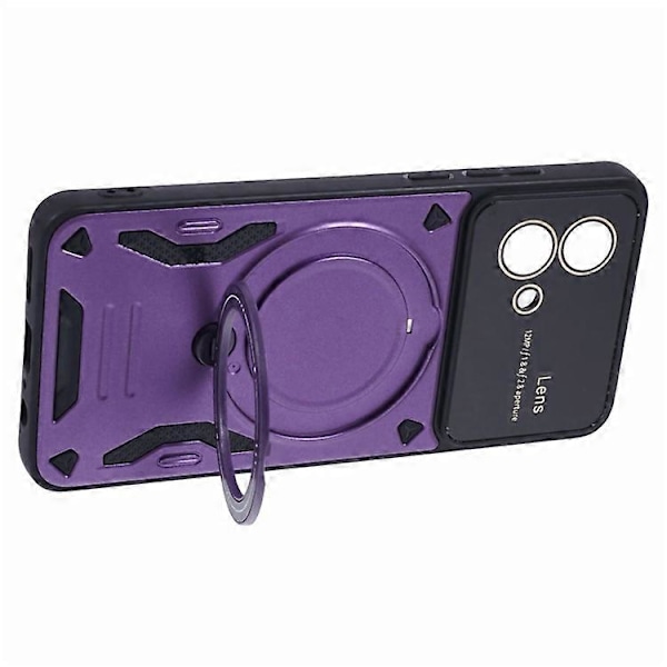 Yhteensopiva Motorola Moto G84 5G takakuori, yhteensopiva MagSafe PC+TPU jalustallisen puhelinkuoren kanssa Purple