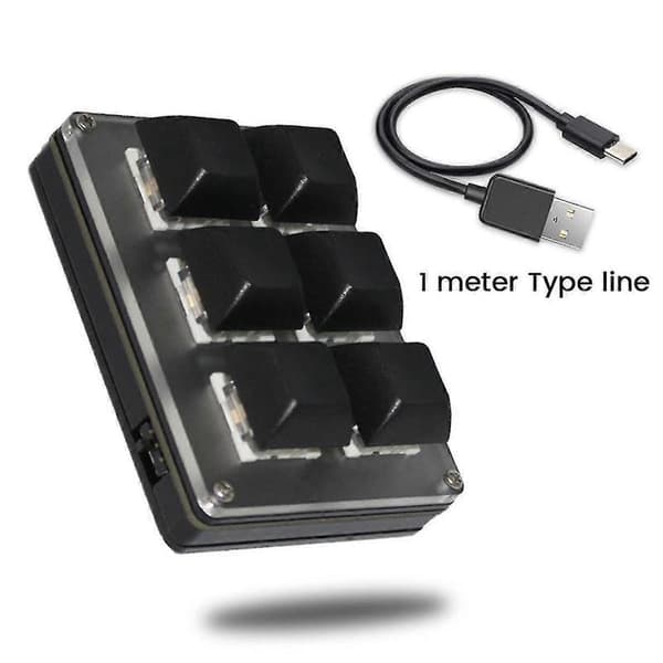 6-knappers Trådløst Tilpassbart Tastatur 2.4g Usb Bluetooth-modus Tast Tilpasning Hot-swappable Taster
