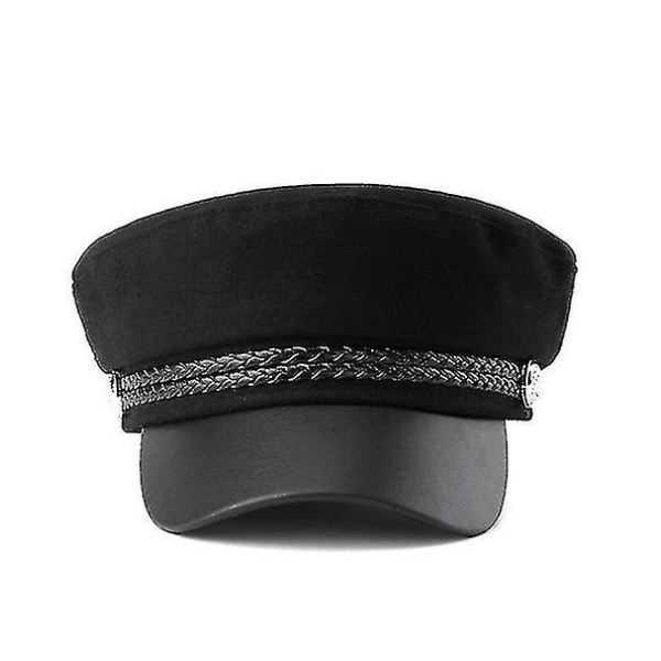 Chaufför Top Cap Svart Basker Förar Kostymhatt Fantasikläder Åttahörnig Hatt