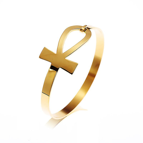 Ægyptisk Ankh Krydssnit Armbånd Vintage Symbol Livets Nøgle Armbånd Kvinder Minimalistiske Smykker AL19765-Gold