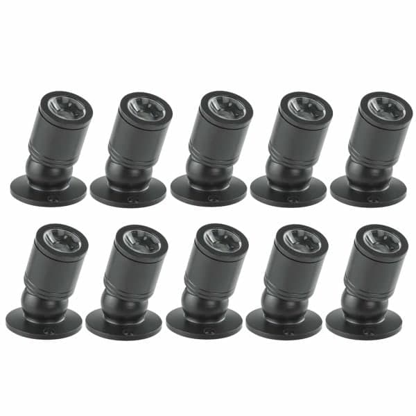 Mini LED 1W Loftlampe med Driver 10 stk. (Sort, Varm hvid)