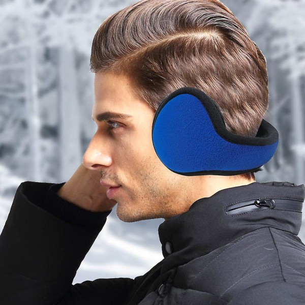 Vintervarme ryggmonterte sammenleggbare øreklokker og øreklokker i enkel stil Blue
