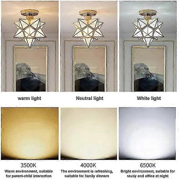 Five-pointed Star Ceiling Lamp Hall Corridor Balcony Small Lamps Iron Black