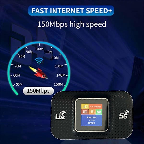 H807Pro 4G LTE WiFi Router Trådløs 150Mbps 150M 3000MAh med SIM-kort Slot Bærbar Router Bil Hotspot