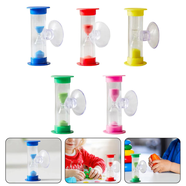 Timeglass Timer 3 Minutters Timeglass Sand Timer med sugekopp Slitesterk sandglass for barn Spill Klasserom Pink