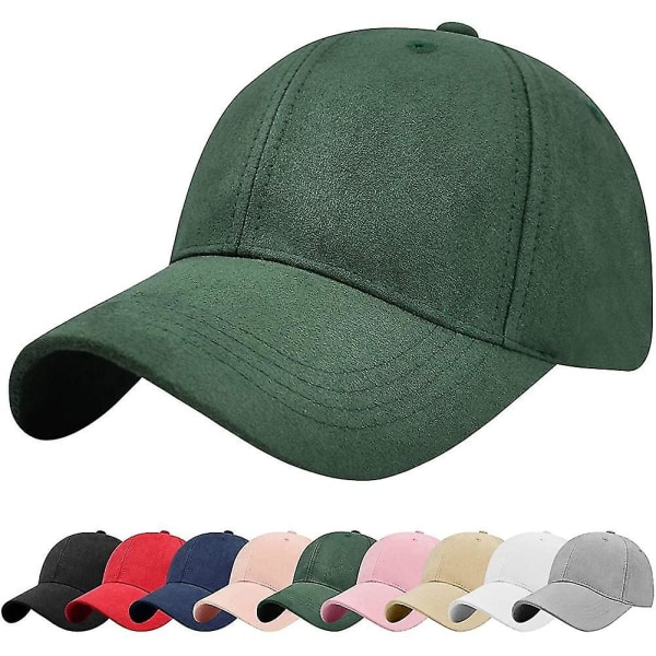 Unisex vintage ruskind baseball-kasket Justerbar åndbar hat almindelig