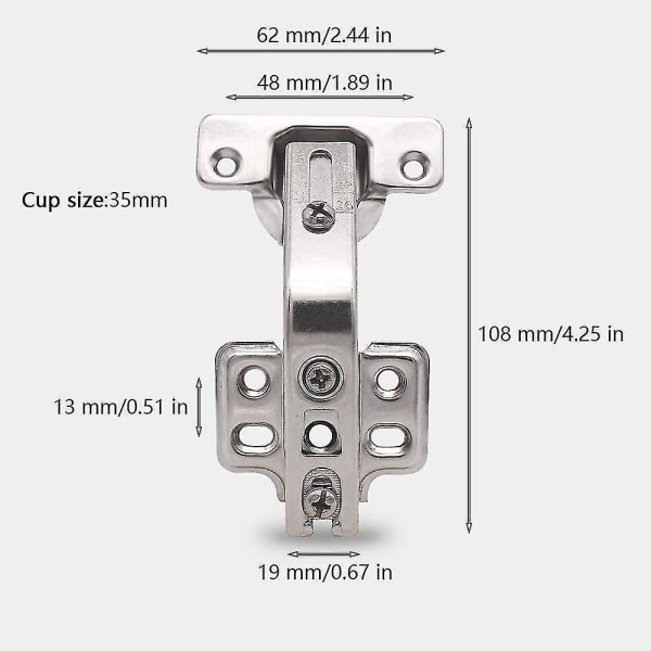 135 asteen kulmassa keittiökaappi/kaappi Taitettava/taitettava oven sarana- ja ruuviyhdistelmä (2kpl hopeaa)