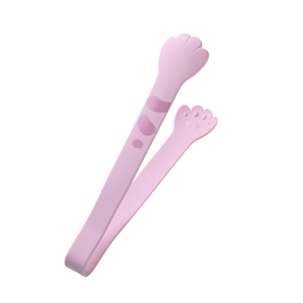 Matklämma av silikon med halkfritt handtag Värmebeständig Återanvändbar Katttassformad tång Kökstillbehör Pink M