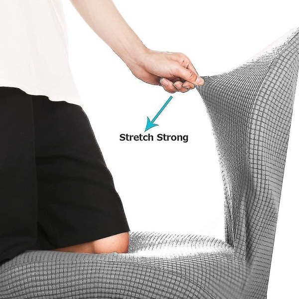 4 pakkaus Super Fit Stretch irrotettava pestävä lyhyt tuolin cover Light Grey