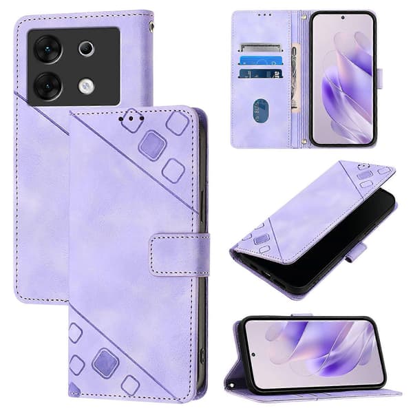 Præget PU-etui til Infinix Zero 30 5G Light Purple