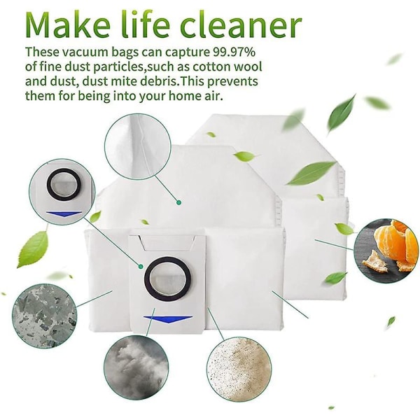 För Ecovacs Deebot X1 Omni Dust Bag Tillbehör Robotdammsugare White