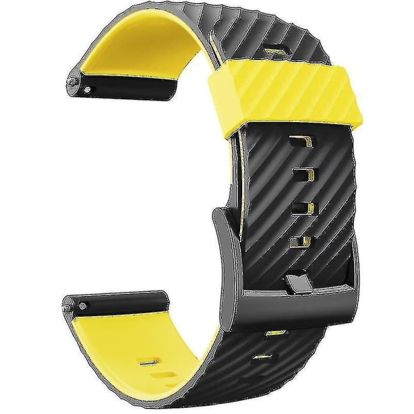 24 mm silikongummi watch för Suunto- 7/ 9 / Baro watch Klockband Watch band Hr Armband D5 Watch Black and yellow A