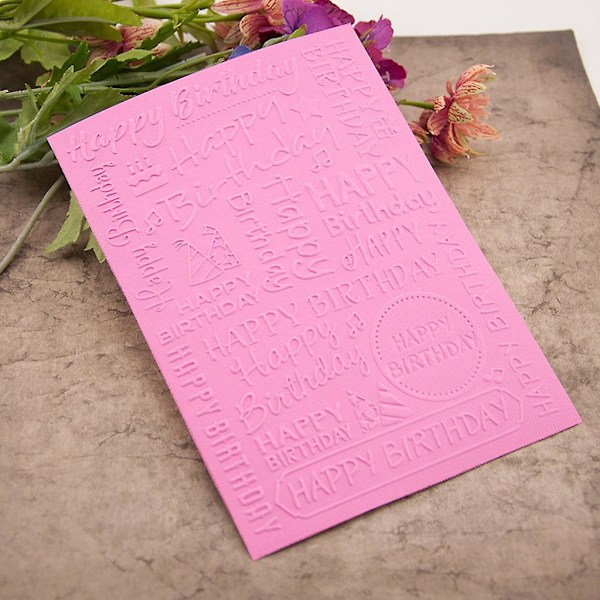 Grattis på födelsedagen Plastpräglingsmapp Gör-det-själv-hantverksmall Form Scrapbook-papper