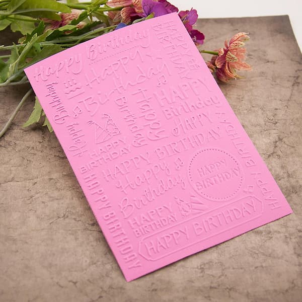 Gratulerer med dagen pregefolder i plast DIY håndverksmalform utklippsbokpapir