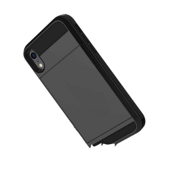 iPhone XR - Mobilskal med dolt kortfack / Kortfodral Svart