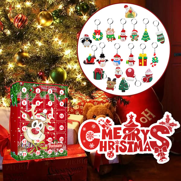 Jul adventskalender presentförpackning 24 st julhängsnyckel 1pc