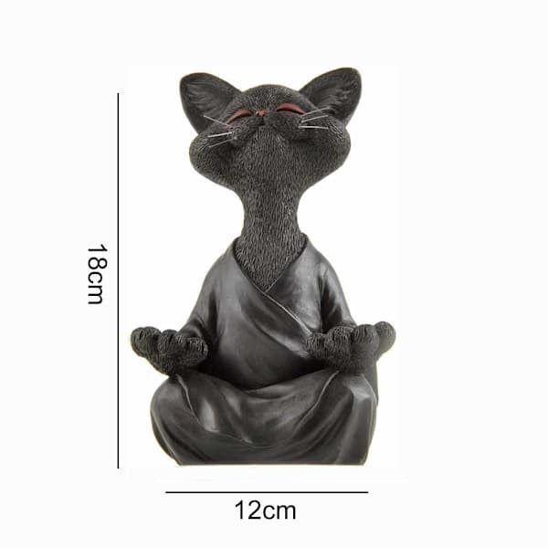 Buddha kattstatue meditasjon yoga samleobjekt gave til katteelskere