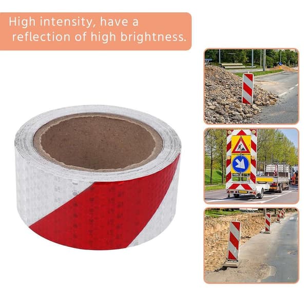 10 m x 5 cm Säkerhetsvarningstejp Reflextejp Självhäftande tejp Reflexremsa Trafikreflex 2025:e