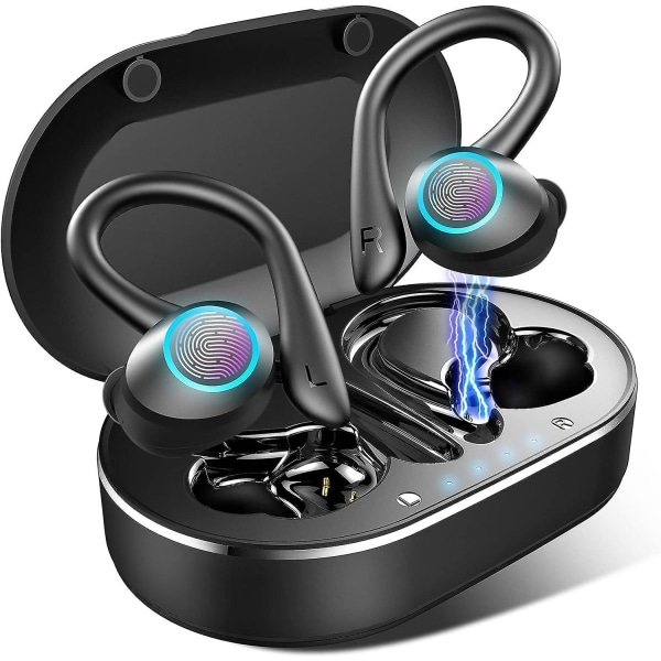 Bluetooth-hovedtelefoner Sport, In-ear Hovedtelefoner Trådløse Bluetooth 5.1 Trådløse øretelefoner med Hifi Stereo Lyd, Ip7 Vandtætte In-ear høretelefoner til Microp