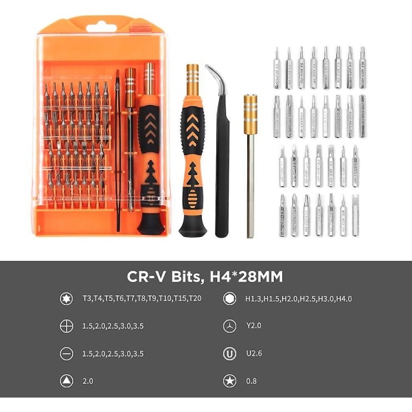 Mini skruvmejsel set 33 delar, mini reparation verktyg set för glasögon, mobiltelefoner, pc, bärbara datorer, klockor, kameror, modelltillverkning