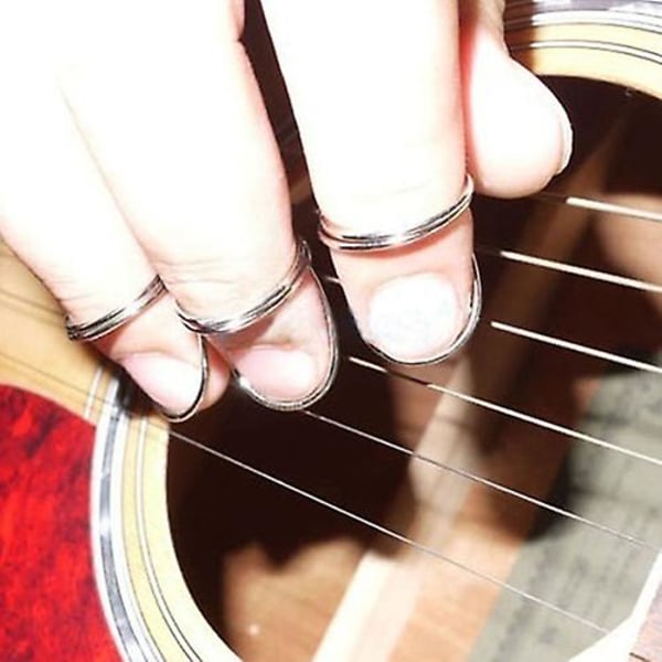 Farfi 4 st Gitarr Fingerplektrum Metall Fjärilsform Plektrum Tumplektrum Tillbehör