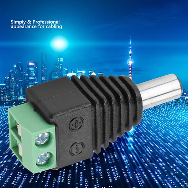 10st DC Power Male Plug Jack Terminal Adapter Connector Compatible with CCTV Camera 5.5*2.1mm