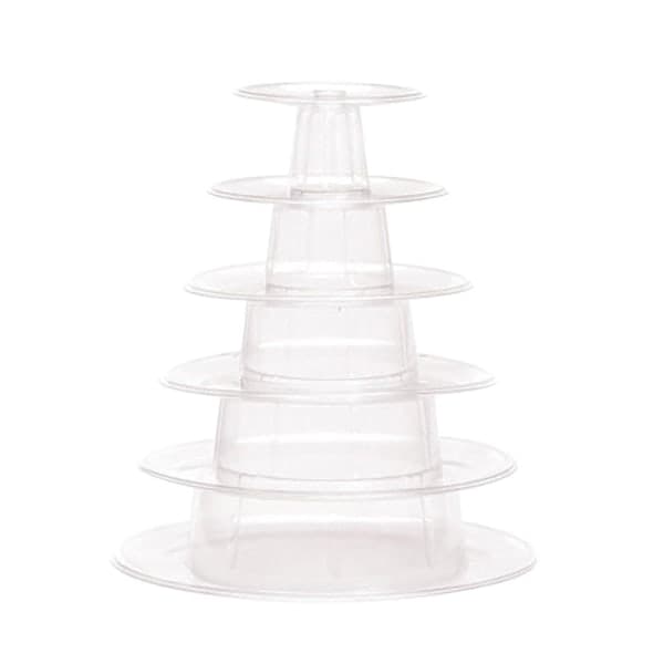 Macaron Kage Display Stand 6-lags Rund Plast Kagetårn Stand