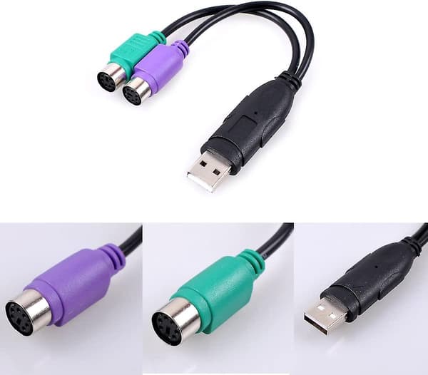 PS/2–USB-sovitin PS2-näppäimistölle ja -hiirelle