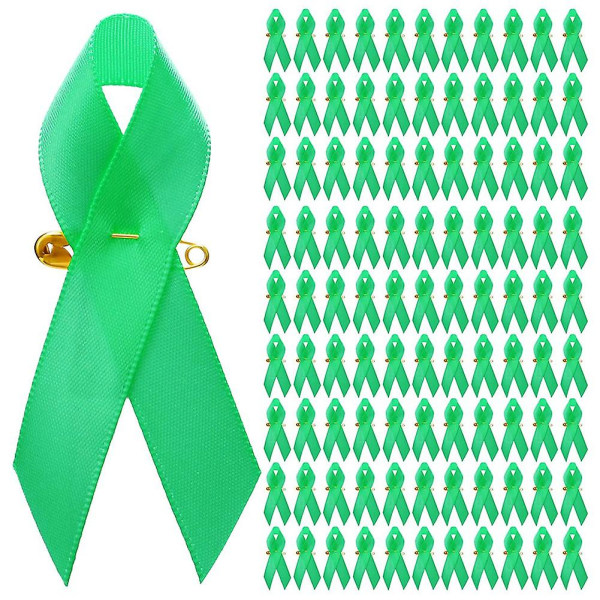 100 stykker Awareness Ribbon Satin Ribbon Lapel Pins Stofbånd med sikkerhedsnåle til kvinder Mænd (