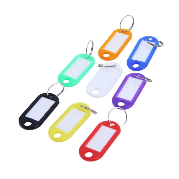 32x flerfarvet plastik nøglering ID-mærker Bagage-id-etiketter med splitring nøglering
