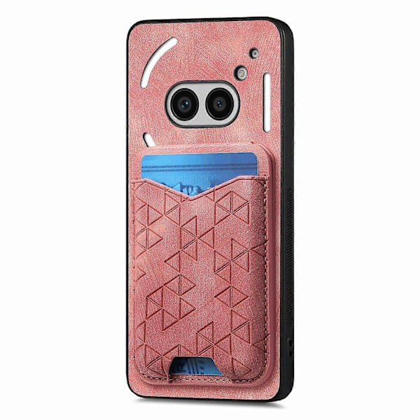 Til Nothing Phone (2a) Etui med Præget Mønster, Kortholder, Støttefod, Læder Bagcover Multicolor Style A