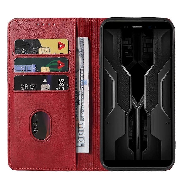 Magnetisk Stängning Läder Telefonfodral Red For Ulefone Armor X12