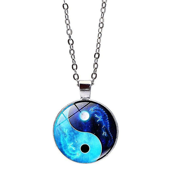 2 kpl Yin Yang -kaulakoru Sininen Tai Chi -riipus Kaulakoru Ystävyys Tai Chi -kaulakoru