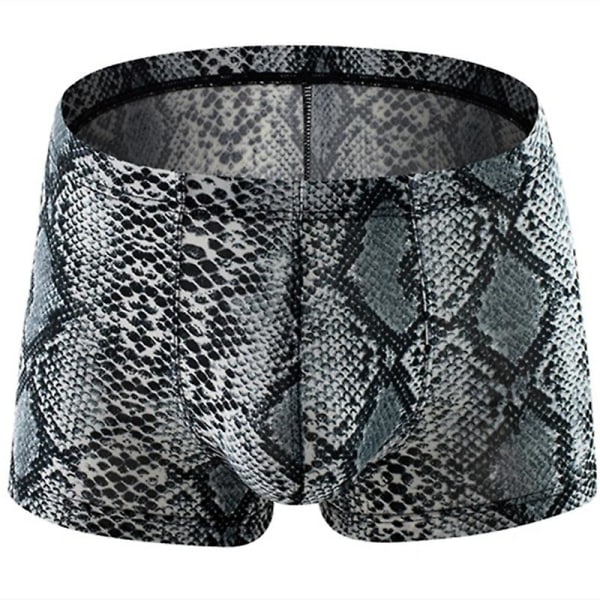 Sexiga Herr Kalsonger Boxershorts Homme Ormskinn Leopard Trosor Man Andningsbara U Convex Påse Underkläder Cueca Calzoncillo M-xxl greysnake XXL