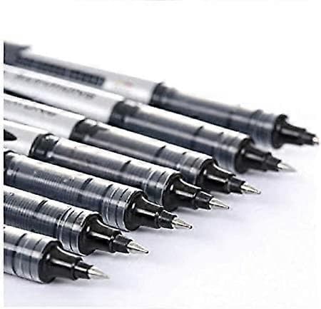 Pakke med 12 sorte rollerball-penne, 0,5 mm blækpen, glat kuglepen, hurtigtørrende flydende blæk
