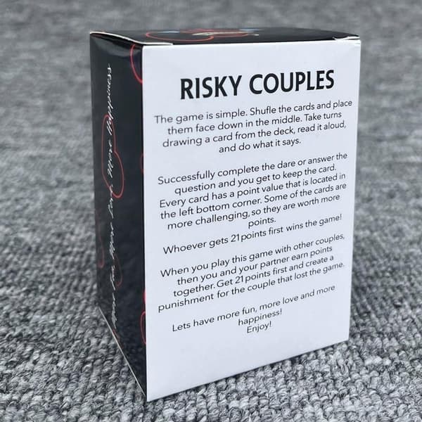 Dialogspillkort for par, risikofylte par, risikofylte par, spillkort, leker
