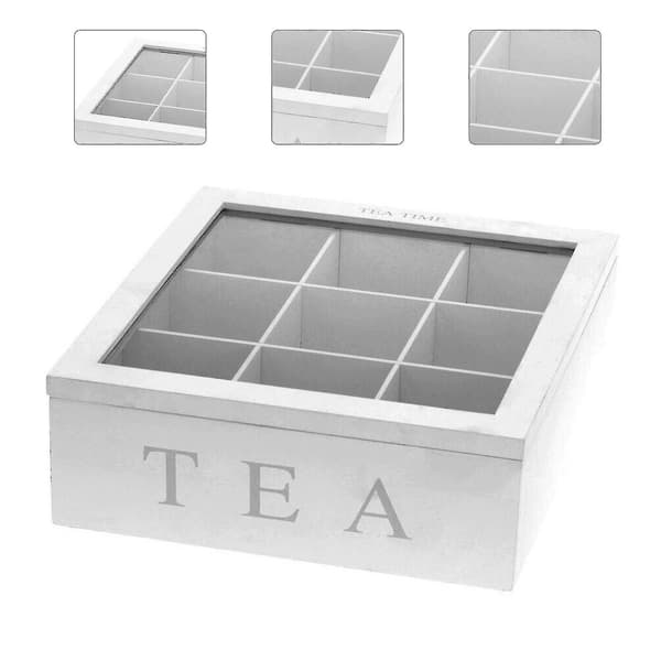 23X23x9cm Brun træ te & kaffe Organizer Container opbevaringspose Holder