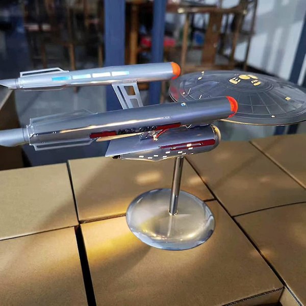 U.S.S. Enterprise Star Trek modell Ncc-1701 replika, rostfritt stål rymdskepp modell prydnader för heminredning och samling