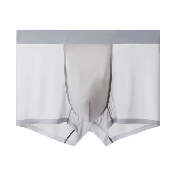 Mäns Is-Silke Underkläder U Konvex Design Låg Midja Boxershorts För Vardagsbruk Light Gray XL