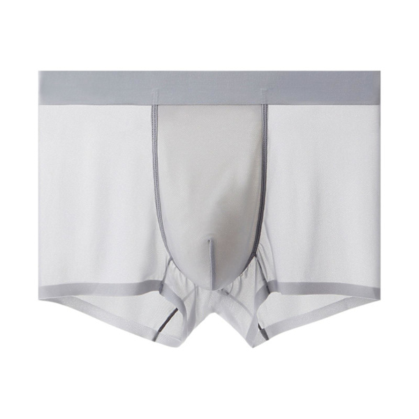 Menn's Is Silke Undertøy U Konveks Design Lavt Liv Boxershorts For Hverdagslig Bruk Light Gray XL