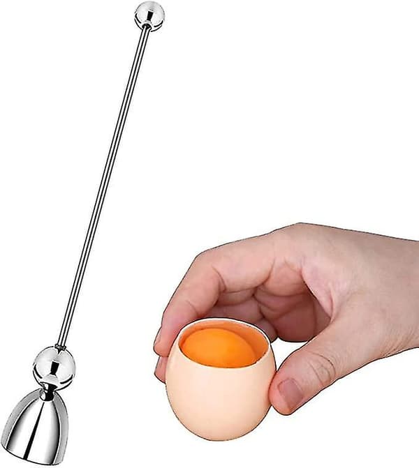 Æggeskalsfjerner, Æg åbner, Rustfrit Stål Æg Cracker Topper, Æggeskalskutter, Rustfrit Stål Køkkenredskab, Til Blødkogte Æg Og Æg1pcssilv