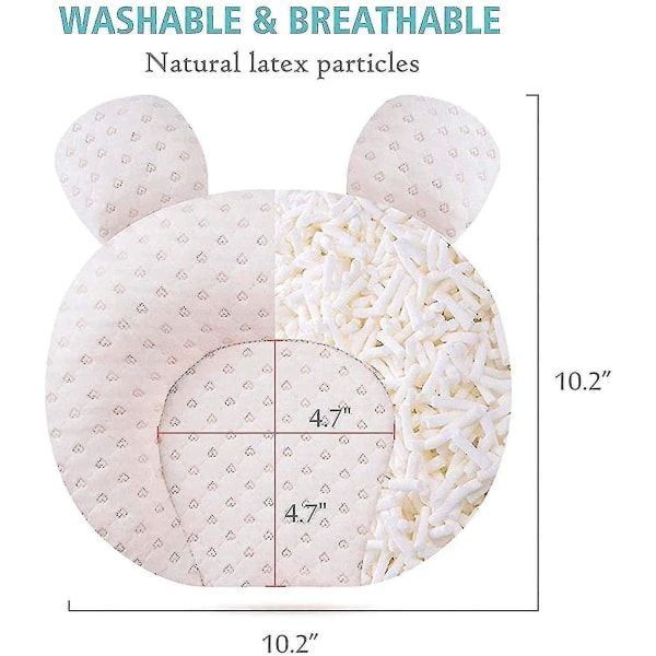 Muitar Mjuka baby kuddar Unisex nyfödda Huvudformande spädbarnsstöd Sovhuvud Sovkuddar med björnöron